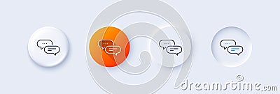 Dots message line icon. Chat comment sign. Speech bubble. Line icons. Vector Stock Photo