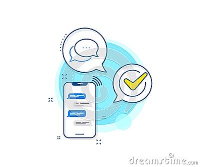 Dots message line icon. Chat comment sign. Speech bubble. Vector Vector Illustration
