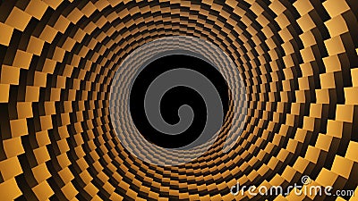 Dots, optical illusion. Hypnotic 3D rendering, circular design rotating. Alpha channel end of the tunnel Stock Photo