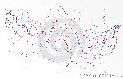 Dots particles flowing array vector abstract background. Vector Illustration