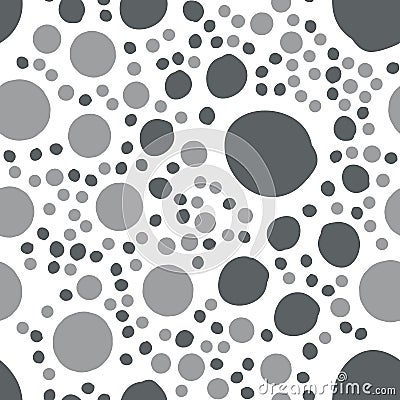 Seamless Big and small Polka dots pattern of Dark grayish blue and Very dark grayish cyan color. Vector Illustration