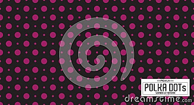 Dots pattern vector. Polka dot background. Seamlles polka dots abstract background. Dot pattern print. Panorama view. Vector Vector Illustration