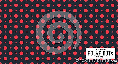 Dots pattern vector. Polka dot background. Seamlles polka dots abstract background. Dot pattern print. Panorama view. Vector Vector Illustration