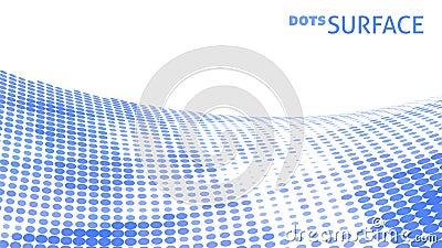 Dots surface with halftone effect and cornflower blue color points. Vector pattern Vector Illustration