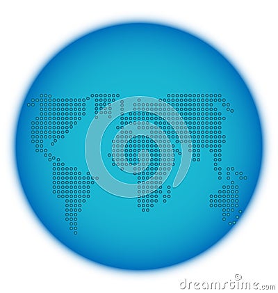 Dots world map globe vector background Vector Illustration