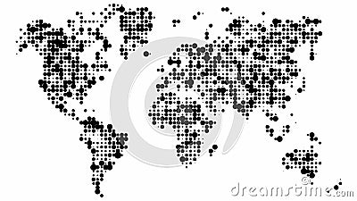 Dotted Abstract World Map. Dotted World Map Animation. Pixel Mosaic Map of  World. Halftone Design. Stock Footage - Video of west, east: 227972368