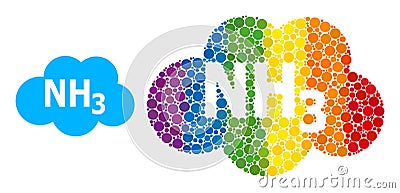 Dotted Ammoniac Cloud Mosaic Icon of LGBT-Colored Spheres Vector Illustration