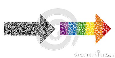 Dotted Arrow Collage Icon of Spectrum Circles Vector Illustration