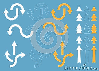 Dotted Arrows Design Elements Vector Illustration