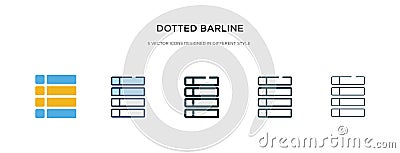 Dotted barline icon in different style vector illustration. two colored and black dotted barline vector icons designed in filled, Vector Illustration