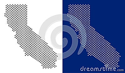 Dotted California Map Vector Illustration