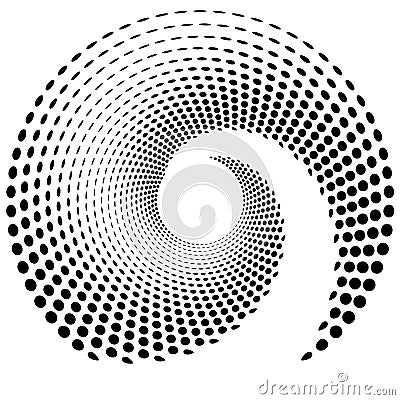 Dotted circular element. Mononochrome black and white illustrati Vector Illustration