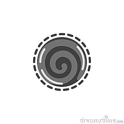 Dotted circular shaped button vector icon Vector Illustration