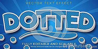 Dotted editable text effect blue text style Vector Illustration