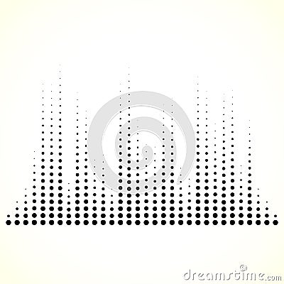 Dotted equaliser equalizer, EQ lines. Vertical dots. Vector Illustration