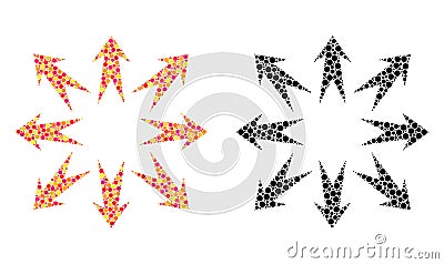 Dotted Expand Arrows Mosaic Icons Vector Illustration