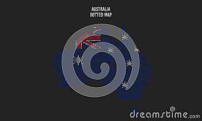 Dotted flag map of australia Vector Illustration