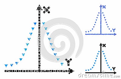 Dotted Gauss Plot Composition Icon of Circles Stock Photo