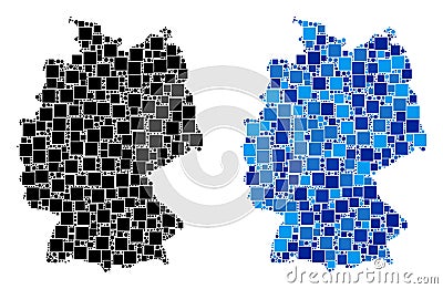 Dotted Germany Map with Blue Variant Vector Illustration