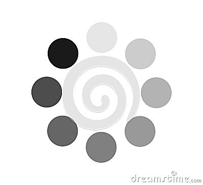 Dotted gradient circle. Load icon. Throbber symbol. Halftone effect circular dotted frame. Progress round loader. Web Vector Illustration