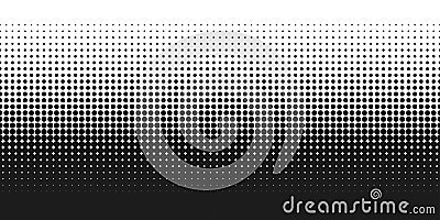 Dotted gradient vector illustration, white and black halftone backdrop Vector Illustration