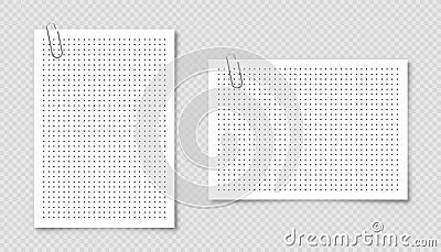 Dotted graph paper with grid. Polka dot pattern, geometric texture for calligraphy drawing or writing. Blank sheet of Vector Illustration