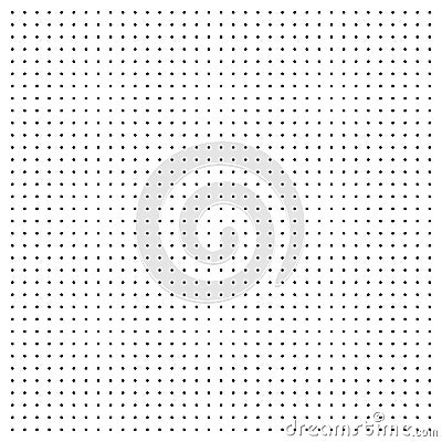 Dotted graph paper with grid. Polka dot pattern, geometric texture for calligraphy drawing or writing. Blank sheet of Vector Illustration