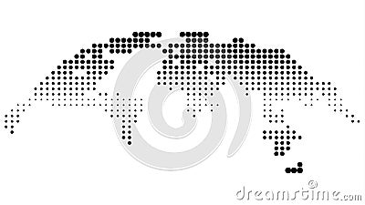Dotted Halftone Map Vector Illustration