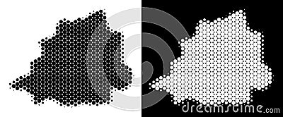 Dotted Halftone Vatican Map Vector Illustration