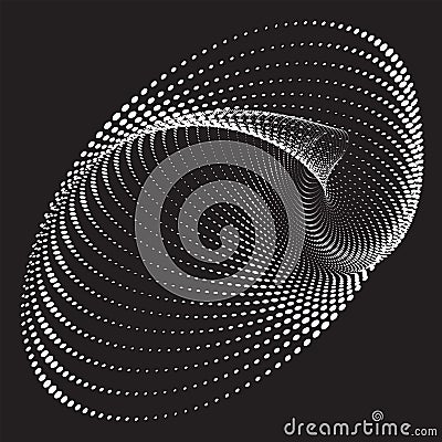 Dotted Halftone Vector Spiral Pattern or Texture Vector Illustration