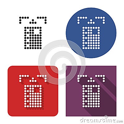 Dotted icon of ATM card slot in four variants Vector Illustration