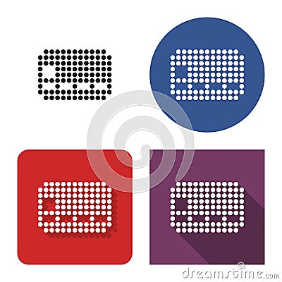 Dotted icon of bank card in four variants Vector Illustration