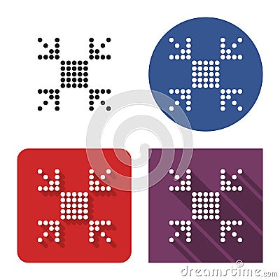 Dotted icon of reduce screen size in four variants Vector Illustration