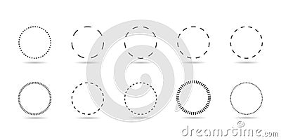 Dotted line circle set Stock Photo