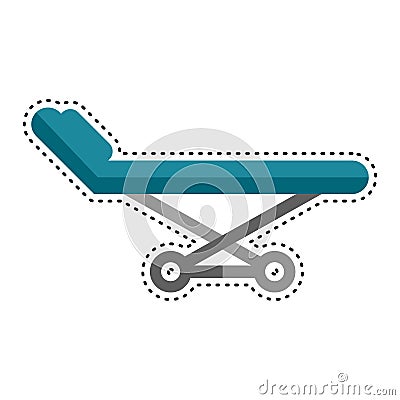 Dotted line hospital gurney icon Vector Illustration