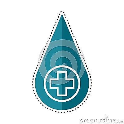 Dotted line hospital signal in a drop Vector Illustration