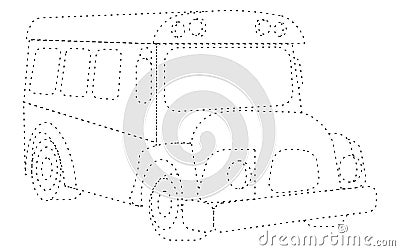 Dotted line school bus Stock Photo