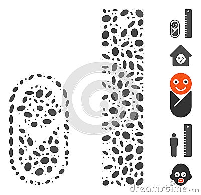 Dotted Mosaic Baby Height Stock Photo