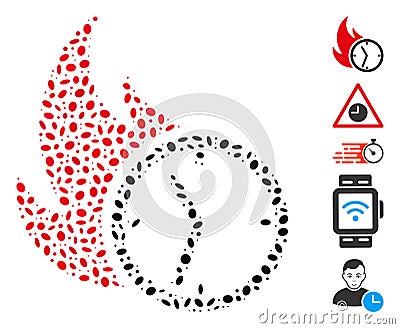 Dotted Mosaic Deadline Burn Clock Stock Photo