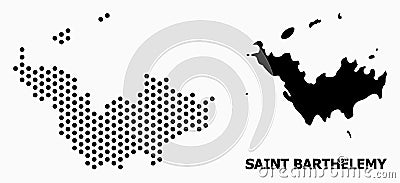 Dotted Mosaic Map of Saint Barthelemy Vector Illustration
