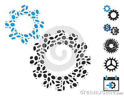 Dotted Mosaic Transmission Gears Stock Photo
