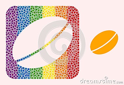 Dotted Mosaic Wheet Seed Hole Pictogram for LGBT Vector Illustration