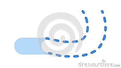 Dotted Path Curve with Blue Highlight Vector Icon, vector design Generative AI Vector Illustration