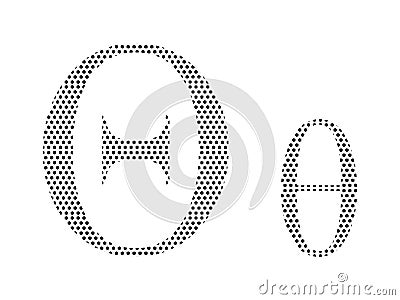 Dotted Pattern Greek Alphabet Letter of Theta Vector Illustration