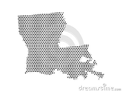 Dotted Pattern Map of US State of Louisiana Vector Illustration