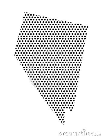 Dotted Pattern Map of US State of Nevada Vector Illustration