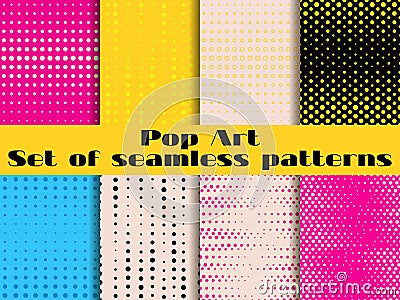 Dotted, Pop Art seamless pattern. Background in pop art style. Vector Illustration