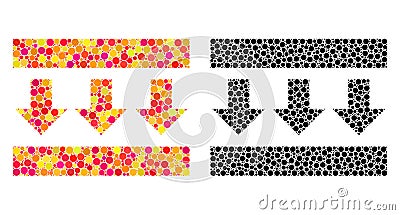 Dotted Pressure Down Mosaic Icons Vector Illustration