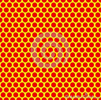 Dotted repeatable popart like duotone pattern. Speckled red yell Vector Illustration