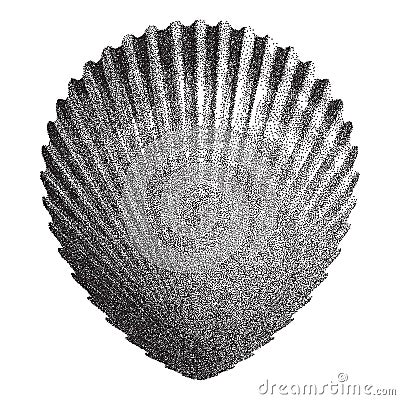 Dotted Scallop Shell Vector Illustration